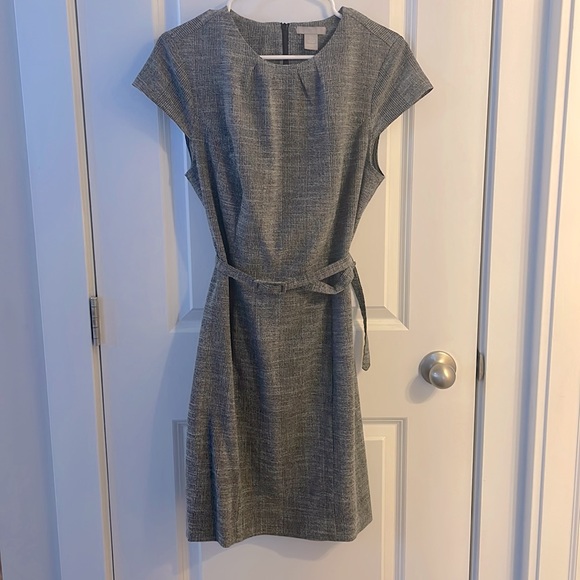 Professional Grey H&M Dress with belt at waistline. Smoke free home. Gently worn - Picture 1 of 4
